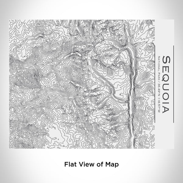 Rendered View of Sequoia National Park Map Engraving on 20oz Stainless Steel Insulated Bottle with Bamboo Top in White