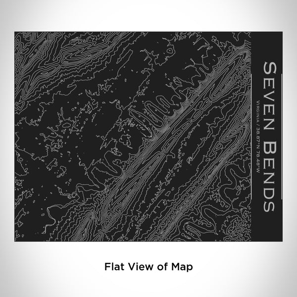 Rendered View of Seven Bends Virginia Map Engraving on 20oz Stainless Steel Insulated Bottle with Bamboo Top in Black