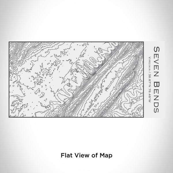 Rendered View of Seven Bends Virginia Map Engraving on 17oz Stainless Steel Insulated Cola Bottle in White