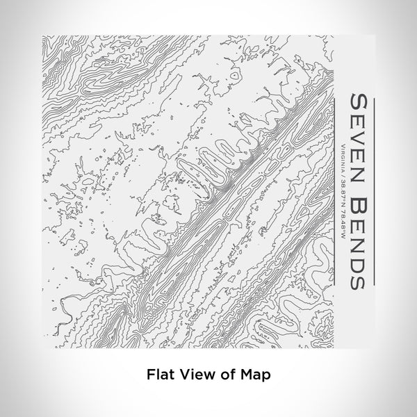 Rendered View of Seven Bends Virginia Map Engraving on 17oz Stainless Steel Insulated Tumbler in White