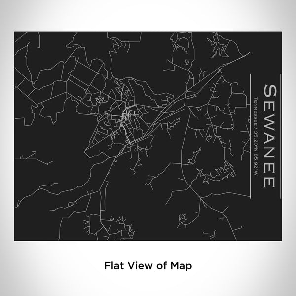 Sewanee - Tennessee Map Bottle with Bamboo Top in Matte Black