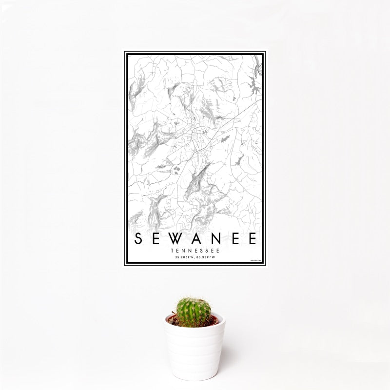 Sewanee - Tennessee Classic Map Print