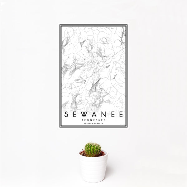 Sewanee - Tennessee Classic Map Print