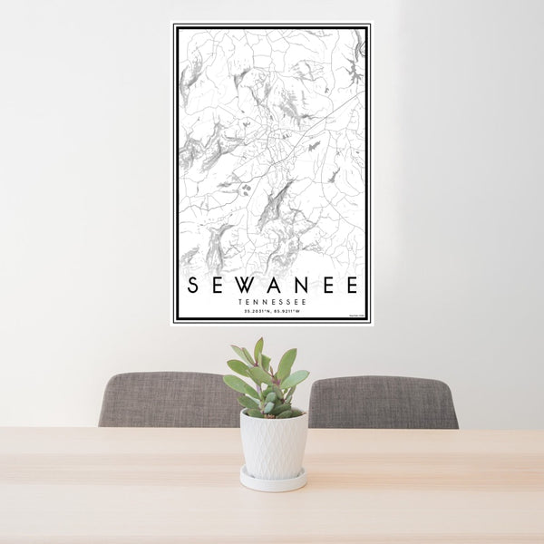 Sewanee - Tennessee Classic Map Print