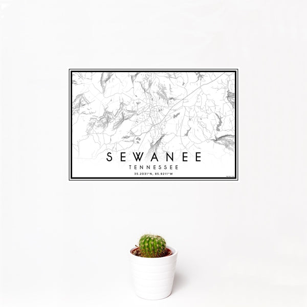 Sewanee - Tennessee Classic Map Print