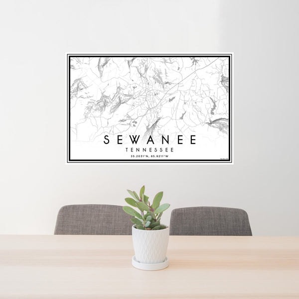 Sewanee - Tennessee Classic Map Print