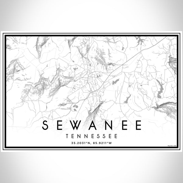 Sewanee - Tennessee Classic Map Print