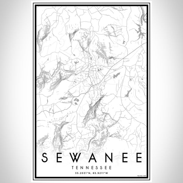 Sewanee - Tennessee Classic Map Print