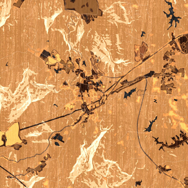 Sewanee - Tennessee Map Print in Ember