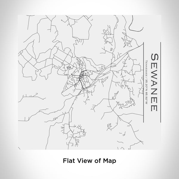 Rendered View of Sewanee Tennessee Map Engraving on 17oz Stainless Steel Insulated Tumbler in White