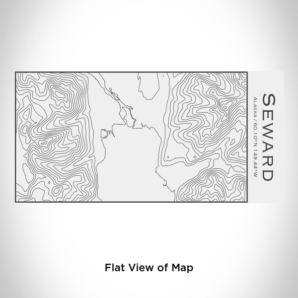Rendered View of Seward Alaska Map Engraving on 17oz Stainless Steel Insulated Cola Bottle in White