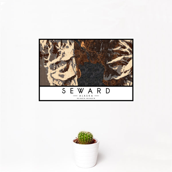 Seward - Alaska Map Print in Ember