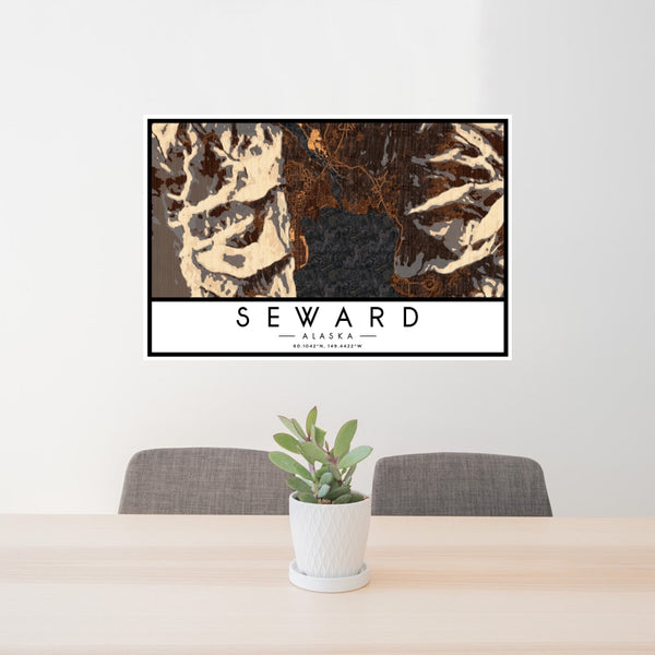 Seward - Alaska Map Print in Ember