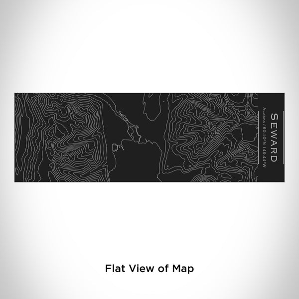 Rendered View of Seward Alaska Map Engraving on 10oz Stainless Steel Insulated Cup with Sliding Lid in Black