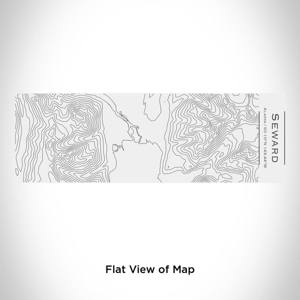 Rendered View of Seward Alaska Map Engraving on 10oz Stainless Steel Insulated Cup with Sliding Lid in White