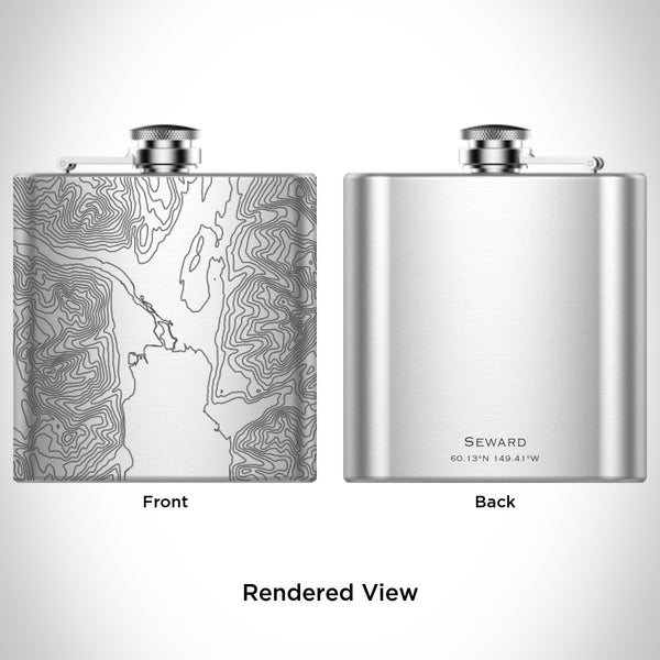 Rendered View of Seward Alaska Map Engraving on undefined