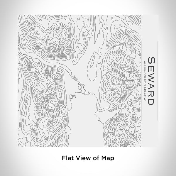 Rendered View of Seward Alaska Map Engraving on 17oz Stainless Steel Insulated Tumbler in White