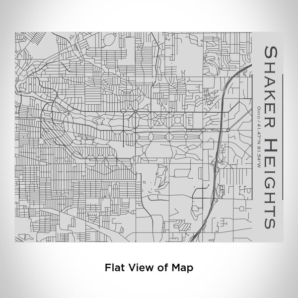 Rendered View of Shaker Heights Ohio Map Engraving on 20oz Stainless Steel Insulated Bottle with Bamboo Top