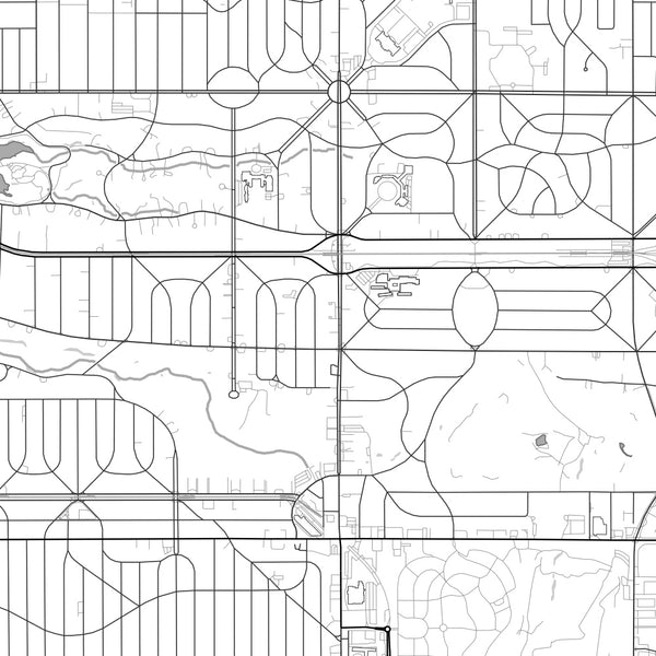 Shaker Heights Ohio Map Print in Classic Style Zoomed In Close Up Showing Details