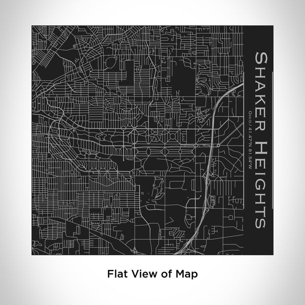 Rendered View of Shaker Heights Ohio Map Engraving on 17oz Stainless Steel Insulated Tumbler in Black