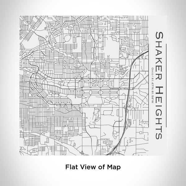 Rendered View of Shaker Heights Ohio Map Engraving on 17oz Stainless Steel Insulated Tumbler in White