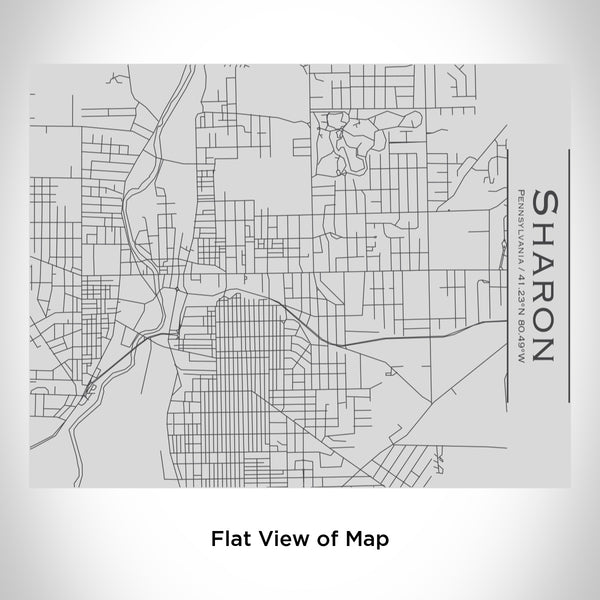 Rendered View of Sharon Pennsylvania Map Engraving on 20oz Stainless Steel Insulated Bottle with Bamboo Top