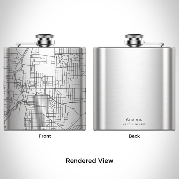 Rendered View of Sharon Pennsylvania Map Engraving on undefined