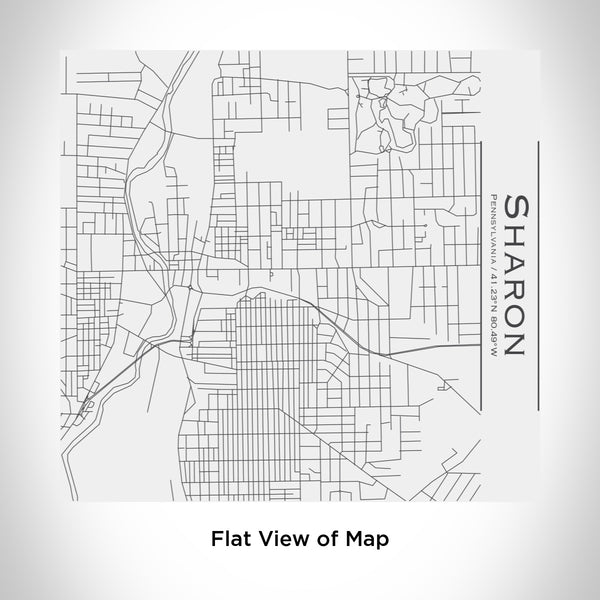 Rendered View of Sharon Pennsylvania Map Engraving on 17oz Stainless Steel Insulated Tumbler in White