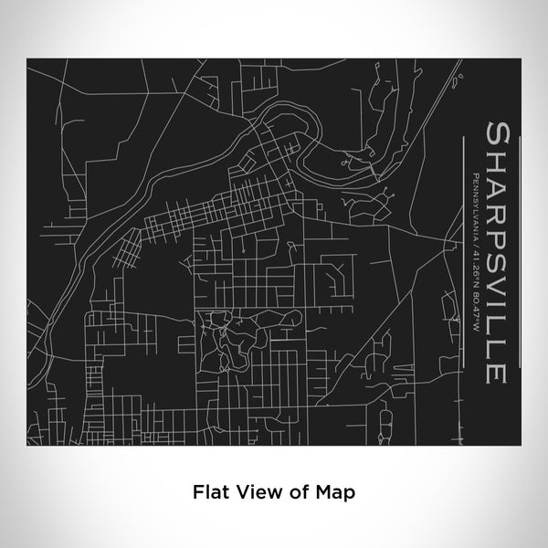 Rendered View of Sharpsville Pennsylvania Map Engraving on 20oz Stainless Steel Insulated Bottle with Bamboo Top in Black