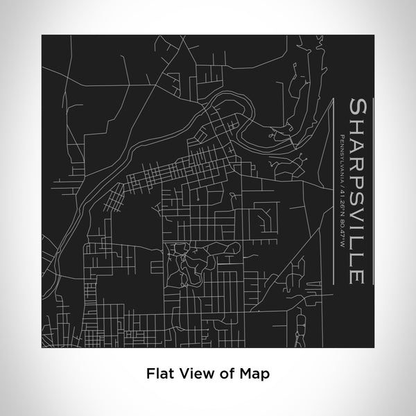 Rendered View of Sharpsville Pennsylvania Map Engraving on 17oz Stainless Steel Insulated Tumbler in Black