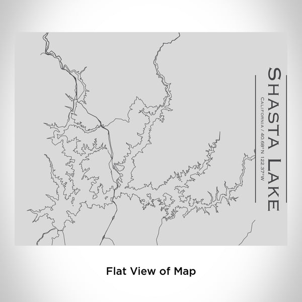 Rendered View of Shasta Lake California Map Engraving on 20oz Stainless Steel Insulated Bottle with Bamboo Top