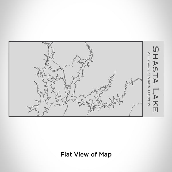 Rendered View of Shasta Lake California Map Engraving on 17oz Stainless Steel Insulated Cola Bottle