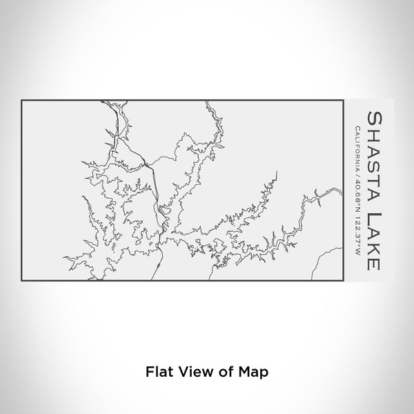 Rendered View of Shasta Lake California Map Engraving on 17oz Stainless Steel Insulated Cola Bottle in White