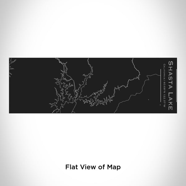 Rendered View of Shasta Lake California Map Engraving on 10oz Stainless Steel Insulated Cup with Sliding Lid in Black