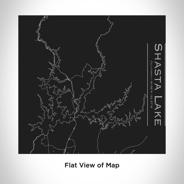 Rendered View of Shasta Lake California Map Engraving on 17oz Stainless Steel Insulated Tumbler in Black