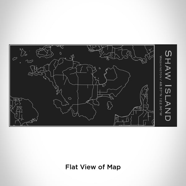 Rendered View of Shaw Island Washington Map Engraving on 17oz Stainless Steel Insulated Cola Bottle in Black