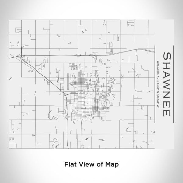 Rendered View of Shawnee Oklahoma Map Engraving on 20oz Stainless Steel Insulated Bottle with Bamboo Top in White