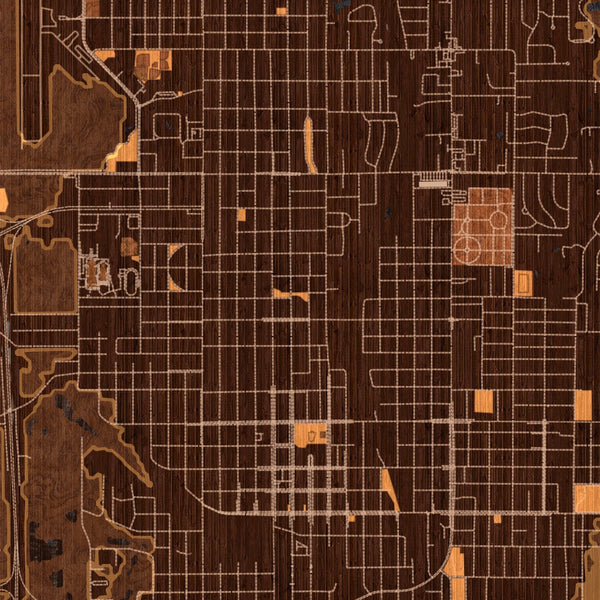 Shawnee - Oklahoma Map Print in Ember