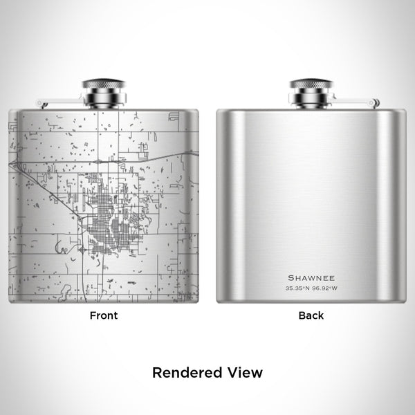 Shawnee - Oklahoma Map Hip Flask