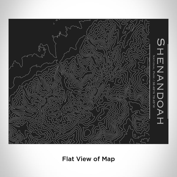 Rendered View of Shenandoah National Park Map Engraving on 20oz Stainless Steel Insulated Bottle with Bamboo Top in Black