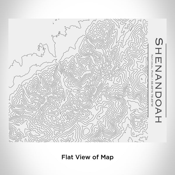 Rendered View of Shenandoah National Park Map Engraving on 20oz Stainless Steel Insulated Bottle with Bamboo Top in White