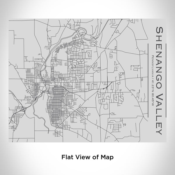 Rendered View of Shenango Valley Pennsylvania Map Engraving on 20oz Stainless Steel Insulated Bottle with Bamboo Top