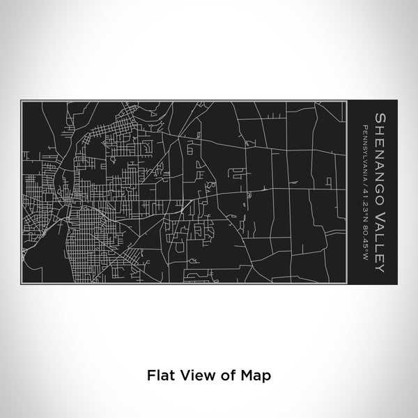 Rendered View of Shenango Valley Pennsylvania Map Engraving on 17oz Stainless Steel Insulated Cola Bottle in Black