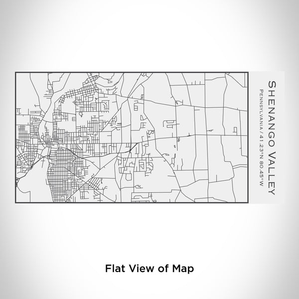 Rendered View of Shenango Valley Pennsylvania Map Engraving on 17oz Stainless Steel Insulated Cola Bottle in White