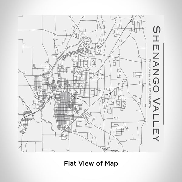 Rendered View of Shenango Valley Pennsylvania Map Engraving on 17oz Stainless Steel Insulated Tumbler in White