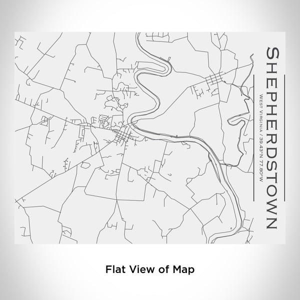 Rendered View of Shepherdstown West Virginia Map Engraving on 20oz Stainless Steel Insulated Bottle with Bamboo Top in White