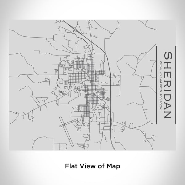 Rendered View of Sheridan Wyoming Map Engraving on 20oz Stainless Steel Insulated Bottle with Bamboo Top