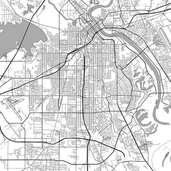 Shreveport - Louisiana Classic Map Print