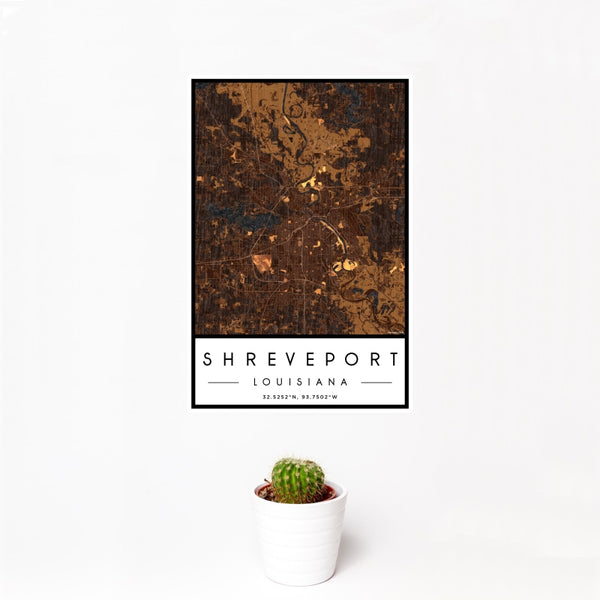 Shreveport - Louisiana Map Print in Ember