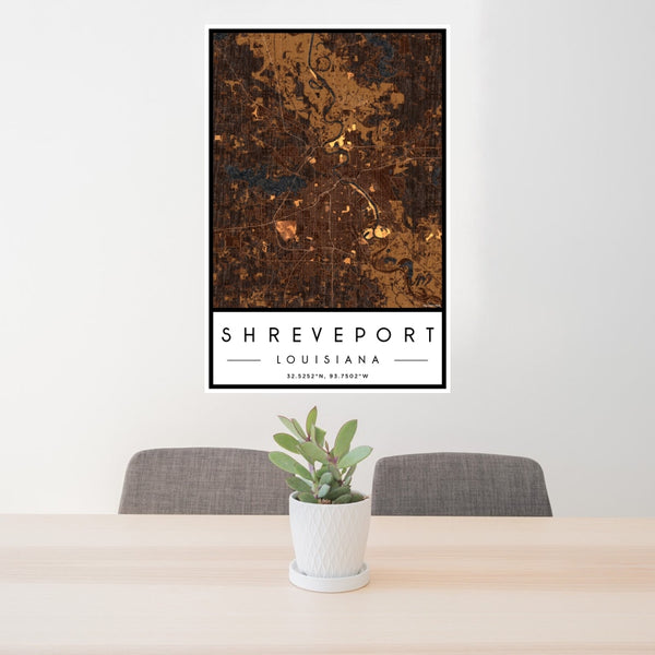 Shreveport - Louisiana Map Print in Ember